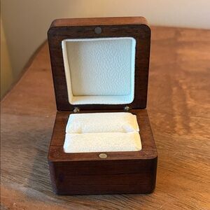 Wooden Ring Box with Cream Interior
